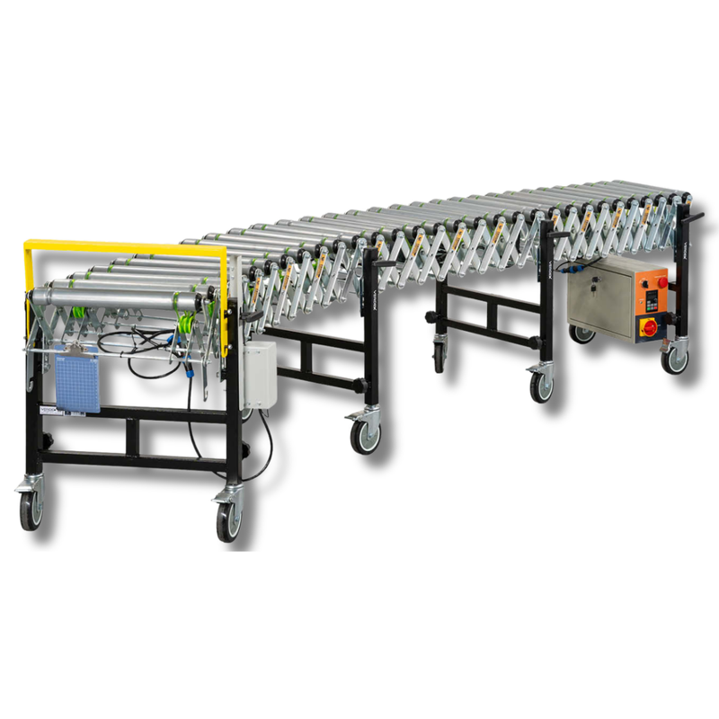 460mm Electric Expandable Conveyor with Sensor Control Daisy Chainable 1.5m to 4.35m-Hammerox Industrial