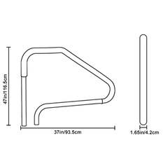 46x37" Stainless Steel Pool Handrail