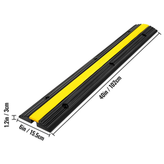 4 Pack 1-Channel Cable Protector Ramp Floor Wire Cover - Black