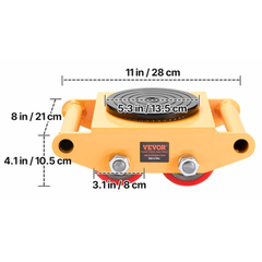 4 Piece Machinery Mover Dolly 8 Ton Capacity