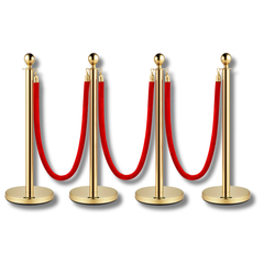 4 Post Crowd Control Stanchion Set with Ropes