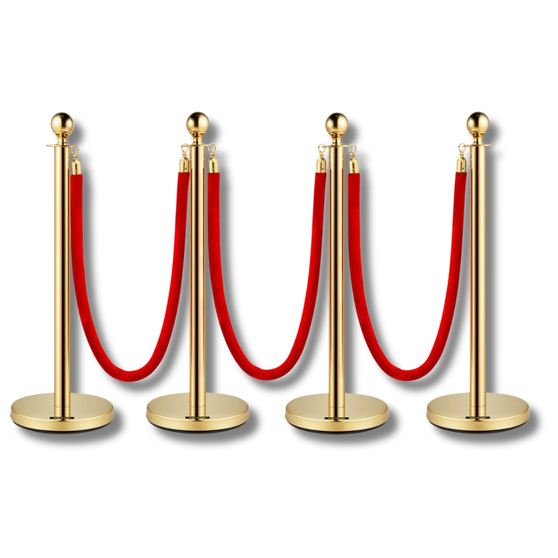 4 Post Crowd Control Stanchion Set with Ropes