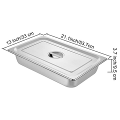 4 Tray Bain Marie Steam Pan 1/1 100mm Deep Stainless Steel