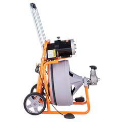 30m x 1/2" Drain Cleaner Machine with Wheels & 8 Cutters