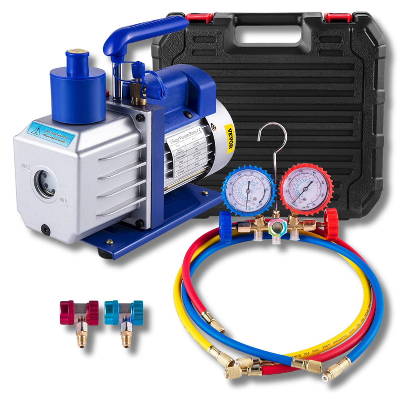 4.8CFM HVAC Vacuum Pump with 3 Valve Manifold R410A R134A R22-Hammerox Industrial