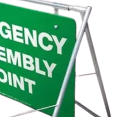 Emergency Assembly Point Swing Stand & Sign