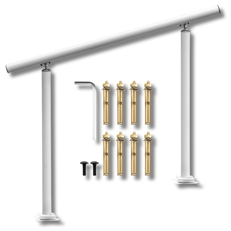 4ft Outdoor Stair Handrail - White-Hammerox Industrial