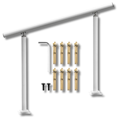4ft Outdoor Stair Handrail - White
