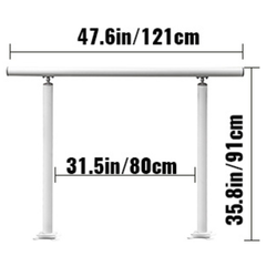 4ft Outdoor Stair Handrail - White