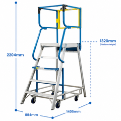 5 Step Walk Through Access Platform Ladder-Hammerox Industrial