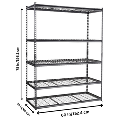 5 Tier Storage Shelving Unit 907.2kg Capacity-Hammerox Industrial