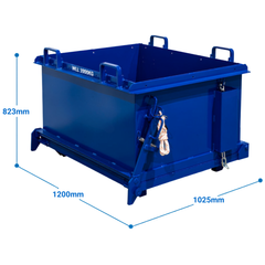500L Drop Bottom Bin Solid Sides-Hammerox Industrial