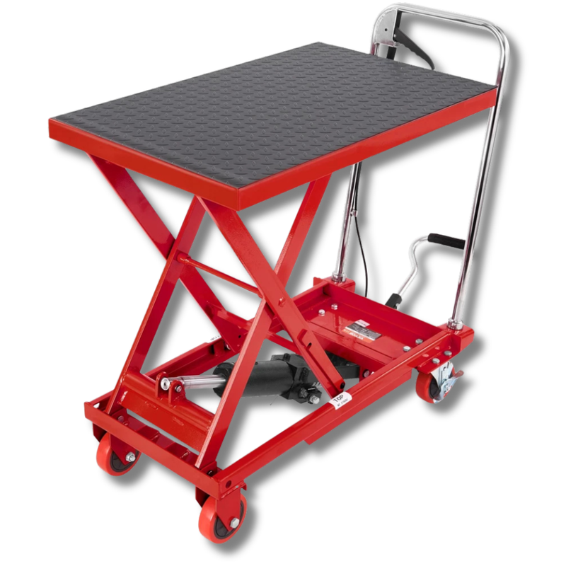 500lb Manual Scissor Lift Table Cart - Red-Hammerox Industrial