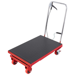 500lb Manual Scissor Lift Table Cart - Red