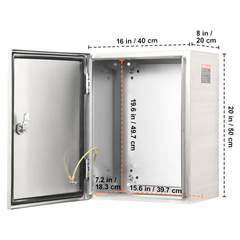 50x40x20cm Stainless Steel Electrical Enclosure IP66 Wall Mount