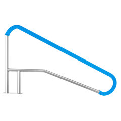 54x36" Stainless Steel Pool Handrail with Base Plate-Hammerox Industrial
