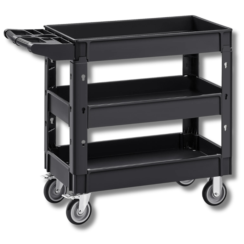 550lb Utility Service Cart 3 Shelf with Swivel Wheels