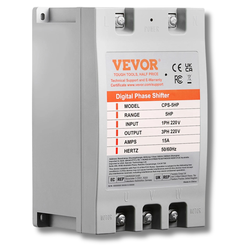 5HP Digital Phase Converter 220V Single to 3 Phase