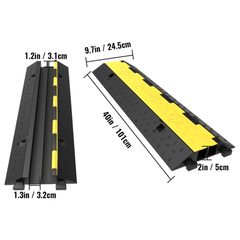 5 Pack 2-Channel Cable Protector Ramp Floor Wire Cover