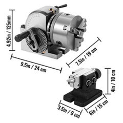 5" Semi Dividing Head with 3 Jaw Chuck