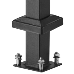5 Step Outdoor Handrail Retro Arch - Black