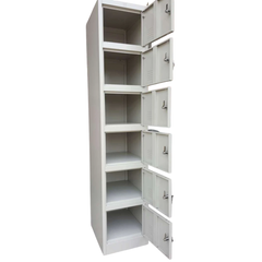 6 Door Metal Storage Locker with Alloy Key Locks-Hammerox Industrial