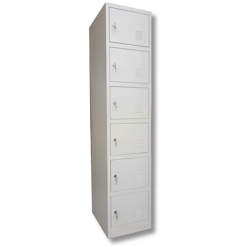 6 Door Metal Storage Locker with Alloy Key Locks-Hammerox Industrial