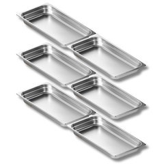 6 Pack Full Size Hotel Pans 2.5" Deep Stainless Steel-Hammerox Industrial