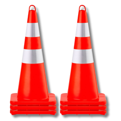 6 Piece 28" Safety Traffic Cones Reflective-Hammerox Industrial