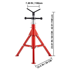 60-106cm Folding V Head Pipe Stand 1125kg Capacity
