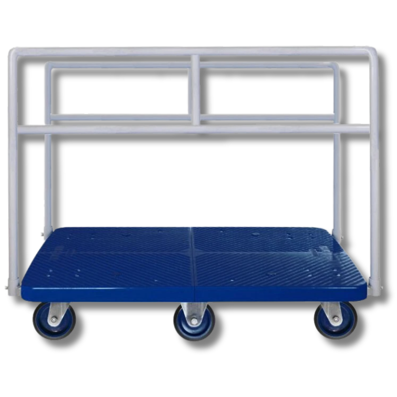 600kg Dual Handle 6 Wheel Platform Trolley-Hammerox Industrial