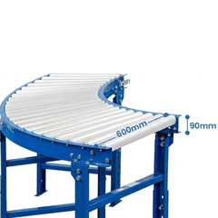 600mm 90° Curved Steel Roller Conveyor Kit-Hammerox Industrial