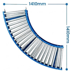 600mm 90° Curved Steel Roller Conveyor Kit-Hammerox Industrial