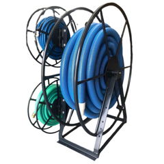 60m Space Saver Triple Solution Hose Reel Powder Coated Charcoal-Hammerox Industrial