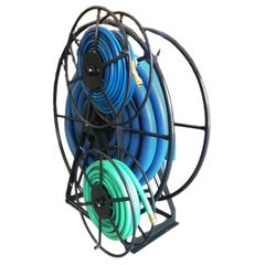 60m Space Saver Triple Solution Hose Reel Powder Coated Charcoal-Hammerox Industrial