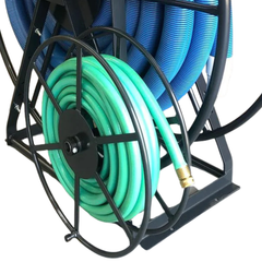 60m Space Saver Triple Solution Hose Reel Powder Coated Charcoal-Hammerox Industrial