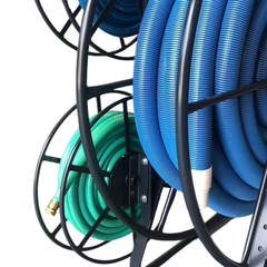 60m Space Saver Triple Solution Hose Reel Powder Coated Charcoal-Hammerox Industrial