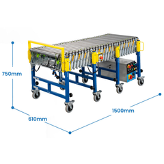 610mm Electric Expandable Conveyor Daisy Chainable 1.5m to 4.35m-Hammerox Industrial
