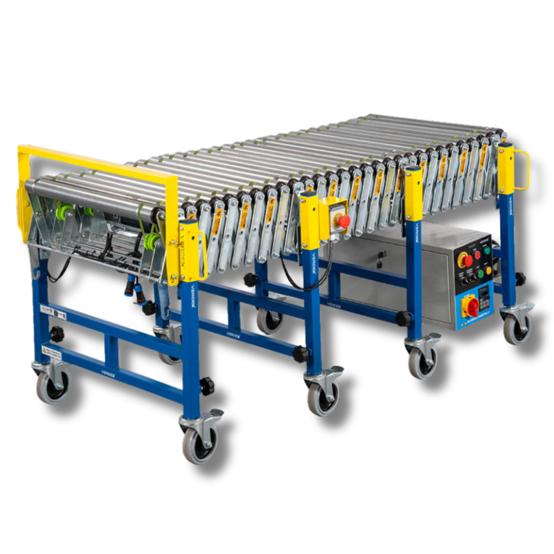 610mm Electric Expandable Conveyor with Sensor Control Daisy Chainable 1.5m to 4.35m-Hammerox Industrial