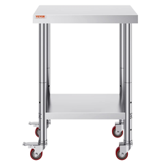 610x457mm Stainless Steel Food Prep Table with Wheels-Hammerox Industrial
