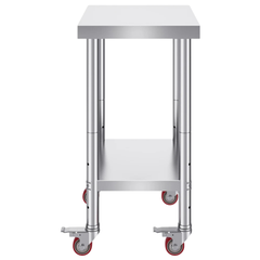 610x457mm Stainless Steel Food Prep Table with Wheels-Hammerox Industrial