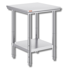 610x610mm Stainless Steel Food Prep Table with Undershelf