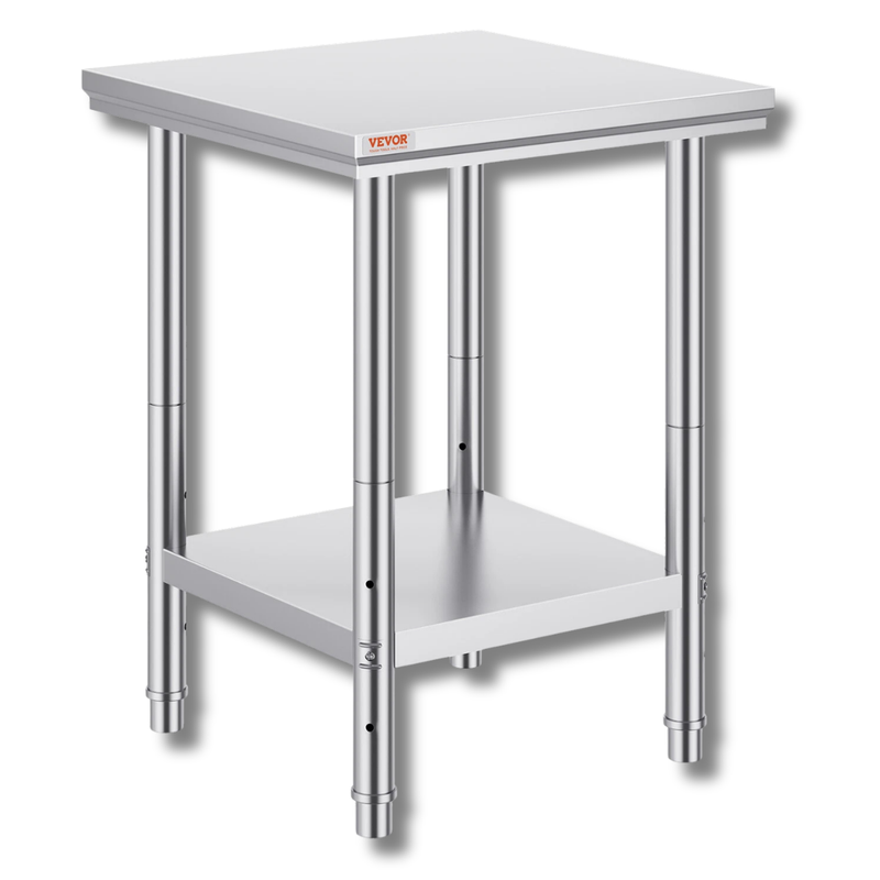 610x610mm Stainless Steel Food Prep Table with Undershelf