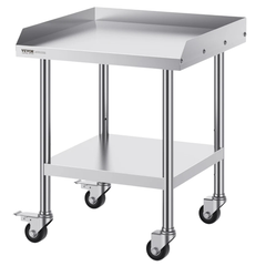 610x610mm Stainless Steel Food Prep Table with Wheels