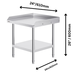 610x610x600mm Stainless Steel Food Prep Table
