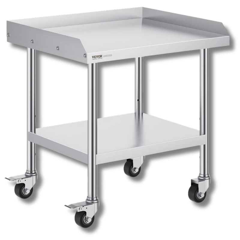 610x710mm Stainless Steel Food Prep Table with Wheels