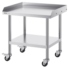 610x710mm Stainless Steel Food Prep Table with Wheels