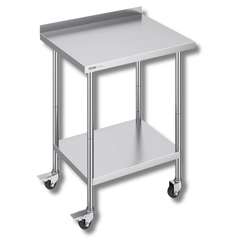 610x762mm Stainless Steel Food Prep Table with Wheels