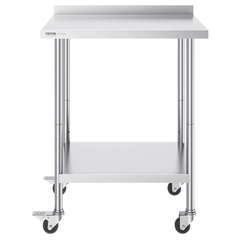 610x762mm Stainless Steel Food Prep Table with Wheels