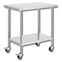 610x910mm Stainless Steel Food Prep Table with Wheels